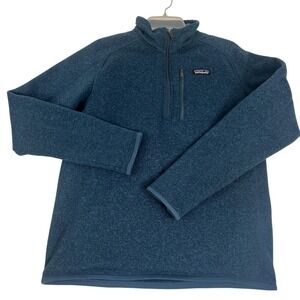 Patagonia Better Sweater Pullover Mens Medium Blue 1/4 Zip Fleece Hiking